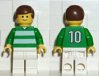 LEGO Minifigure-Soccer Player Green & White Team #10 on Back-Sports / Soccer-SOC092-Creative Brick Builders